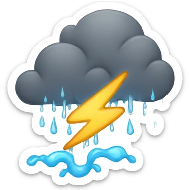 rain and thunder  sticker