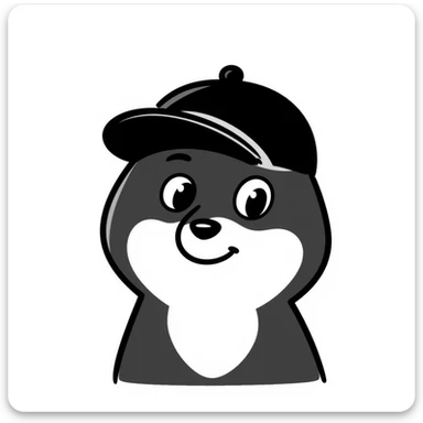 Shiba Inu in a black cap sticker