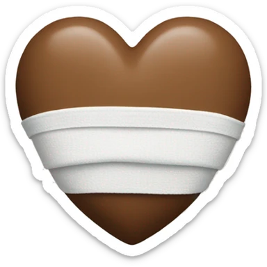 brown heart with white bandages sticker