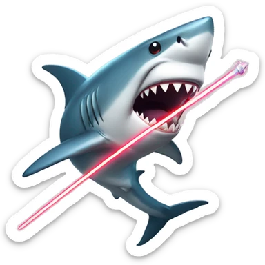 Shark with laser sword  sticker