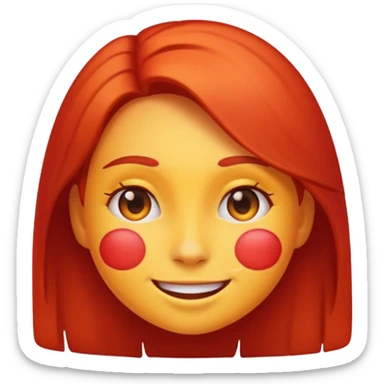 girl emoji with face turned reddish from sunburn, no text sticker