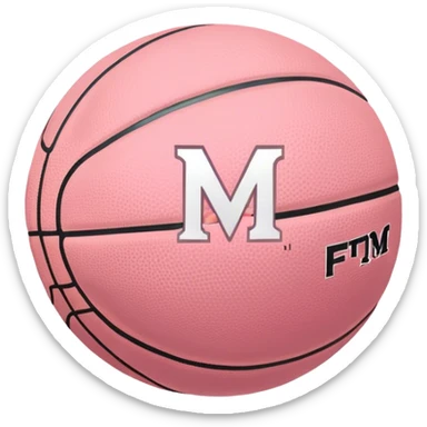 light pink basketball with m on it sticker