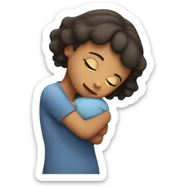 Tired Girl holding eine sticker