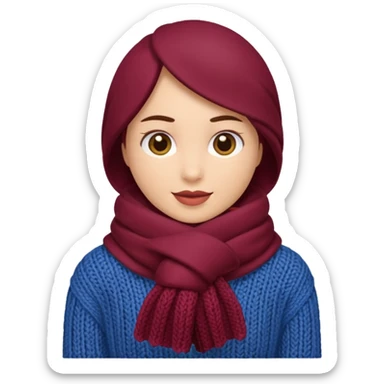 Burgundy scarf sticker