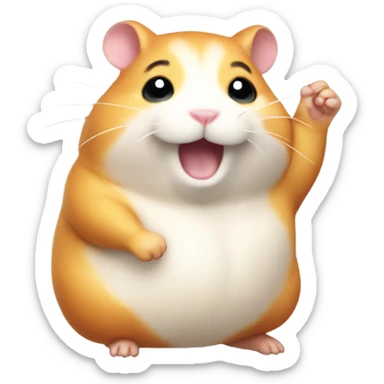 fat ecstatic hamster crafting sticker