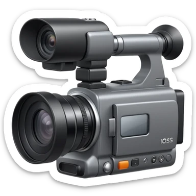video camera object icon, camcorder style, side screen, detailed lens, 3D cartoon, mobile game icon style, centered, clean background, no text, no watermark
  sticker
