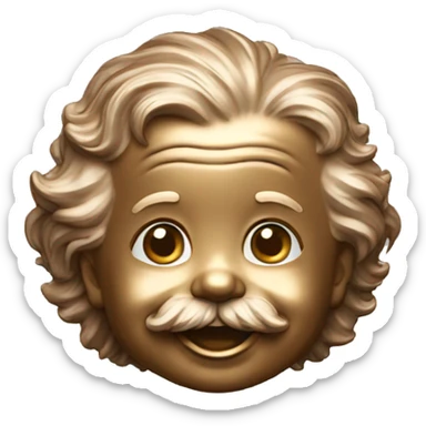 albert einstein happy baby face bronze medal sticker