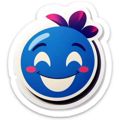 Winking with a smile face sticker