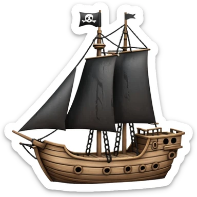 little pirate ship for penguins sticker