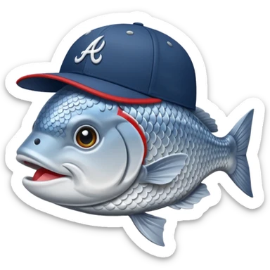 barramundi with Atlanta braves baseball cap  sticker
