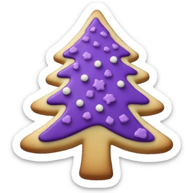 Purple and black Christmas tree cookie  sticker