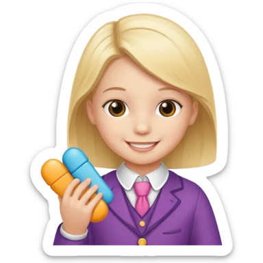 a child sharing toys with another, etiquette theme sticker