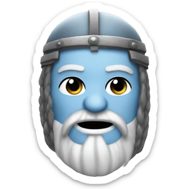 Viking white walker wearing helmet with braided beard  sticker