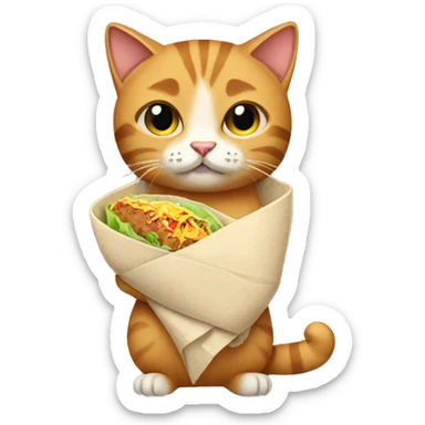 Cat holding a burrito sticker