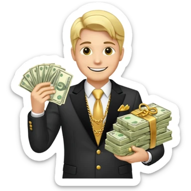 RICH MAN WITH INFINETE MONEY sticker