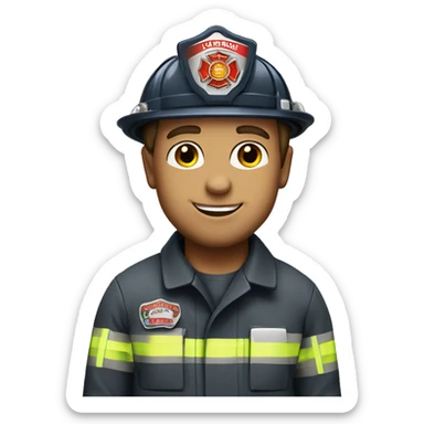 caucasian firefighter with nametag smith sticker