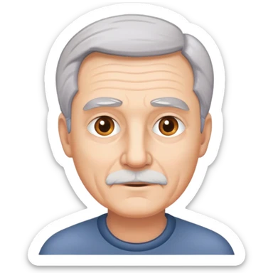 67 year old white man with graying hair  sticker