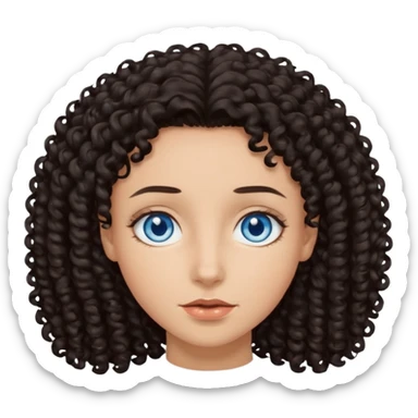 Line dance blaue augen dunkles lockiges haar sticker