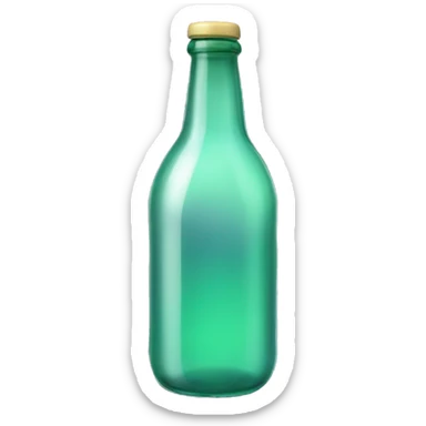 classic clear glass sprite bottle on purple background  sticker