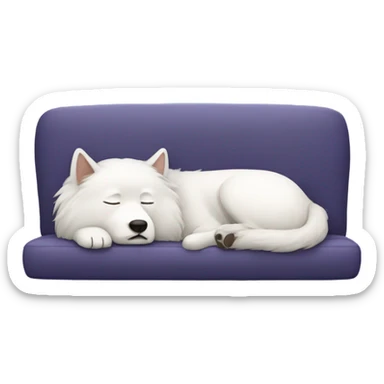 Samoed sleeping on coach  sticker