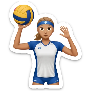 Setting a volleyball  sticker
