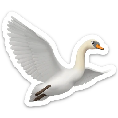 Cisne blanco volando sticker