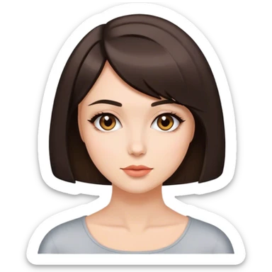 beautiful brunette woman with a bob haircut posing sticker