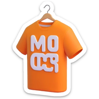 Show only the t-shirt, no arms, no body, no head, keep the 3D emoji style, no background. sticker