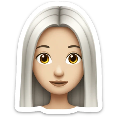 white girl with straight black hair long  sticker