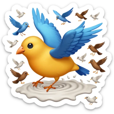 Oiseau qui fais caca sur les personne en volant  sticker