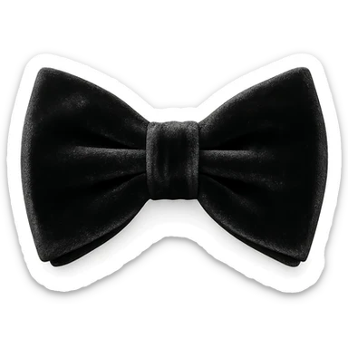 black velvet bow tie, elegant sticker