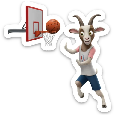 Will Harris the goat from the movie the goatshooting a hoop sticker