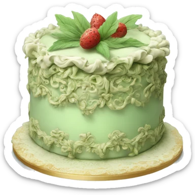 highly detailed sage rococo cake sticker