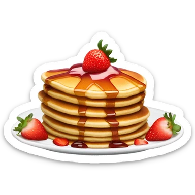 Pancakes with strawberries and syrup  sticker