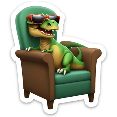 Tyrannosaurus Rex with sunglasses in a chair sticker