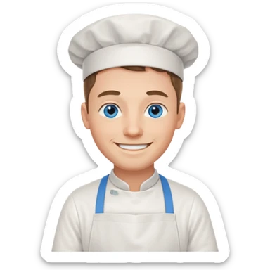 hold men blue eyes, apron  sticker