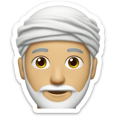 muslim white man wearing turban with beard sticker
