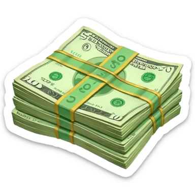 a second hand item to be sold, cash notes, transactions,  sticker