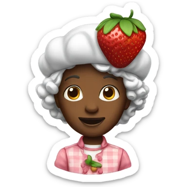 black strawberry shortcake sticker