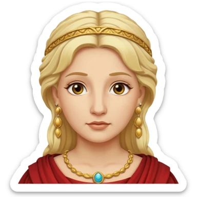 Ancient Roman woman with earrings and blonde hair sticker