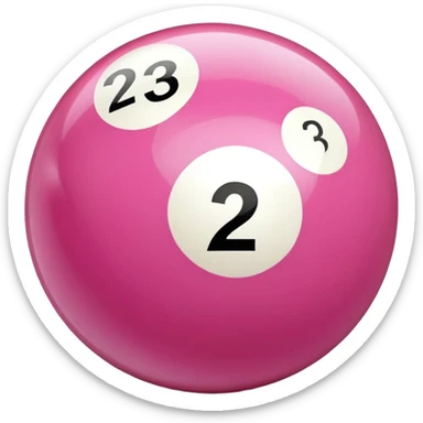 pink billiard ball with the number 23 sticker