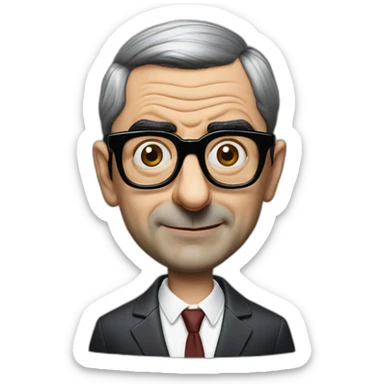 mr bean in balenciaga glasses sticker