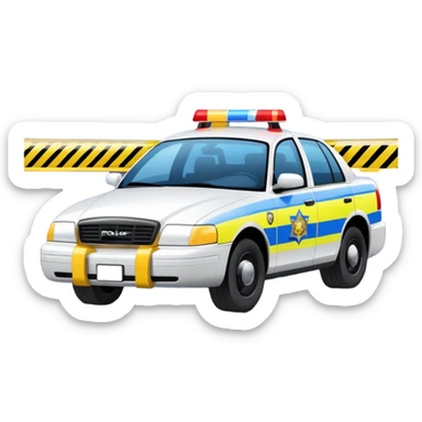 police car crime scene sticker