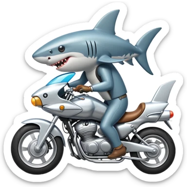 Shark riding a motorcycle  sticker