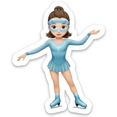 a figure skater girl wearing a moisturizing face mask sticker