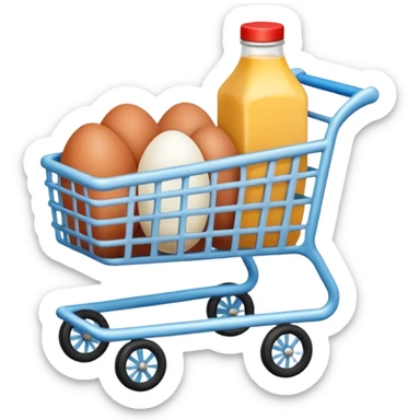 carrito de compras leche huevos carne pues que se vean sticker