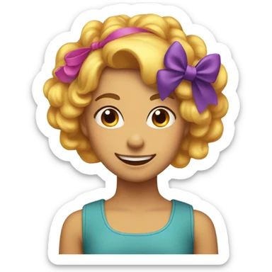 Girl with hairbow sticker