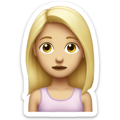 Blond sad girl  sticker