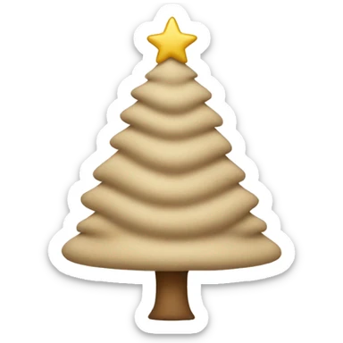 Beige christmas tree sticker