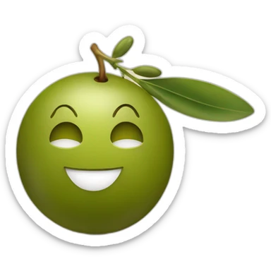 an olive on top of an olive smiling sticker